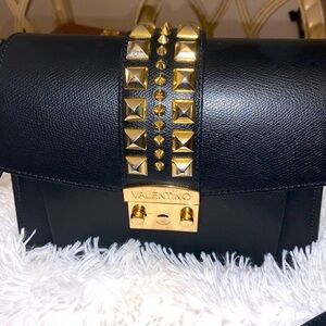 AUTHENTIC VALENTINO FLEURETTE STUDDED LEATHER CROSSBODY BAG